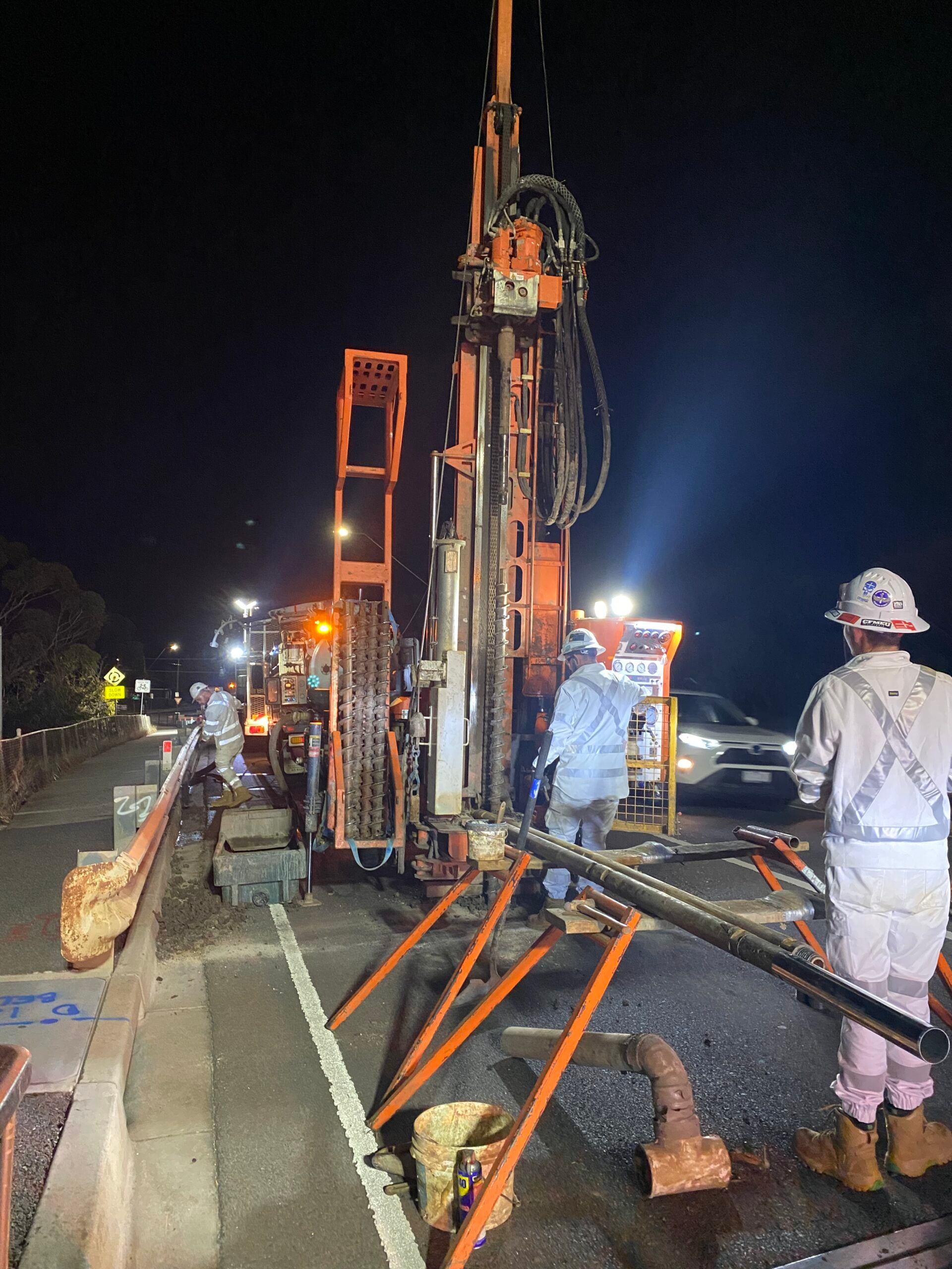 Geotechnical investigation drilling rig in the field