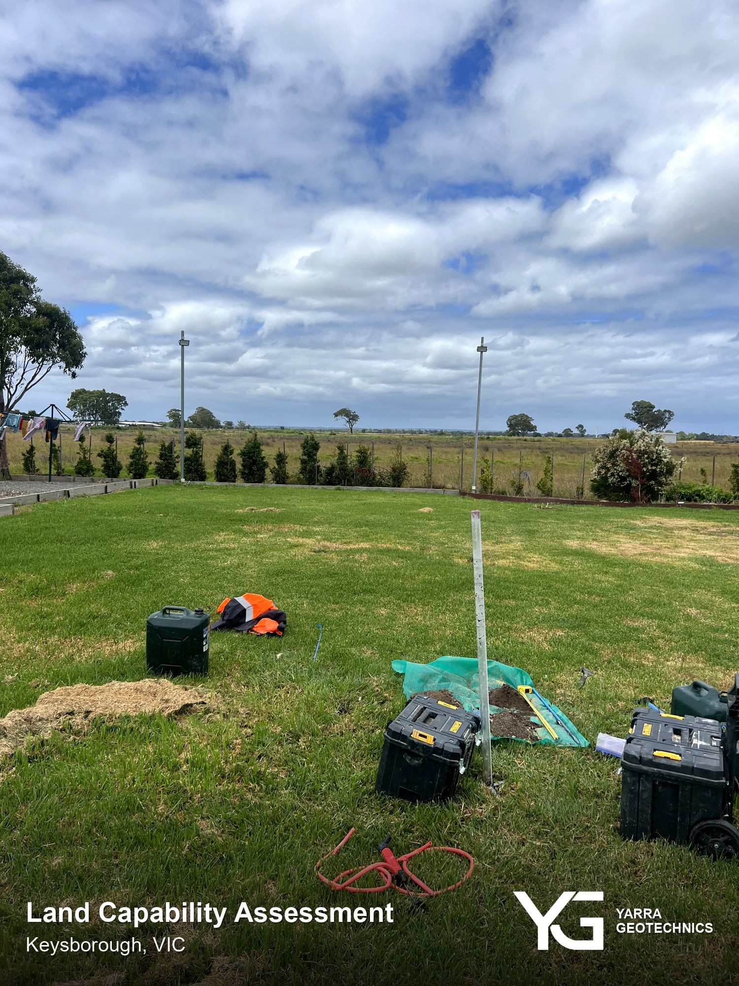Land Capability Assessment fieldwork in Keysborough, Victoria