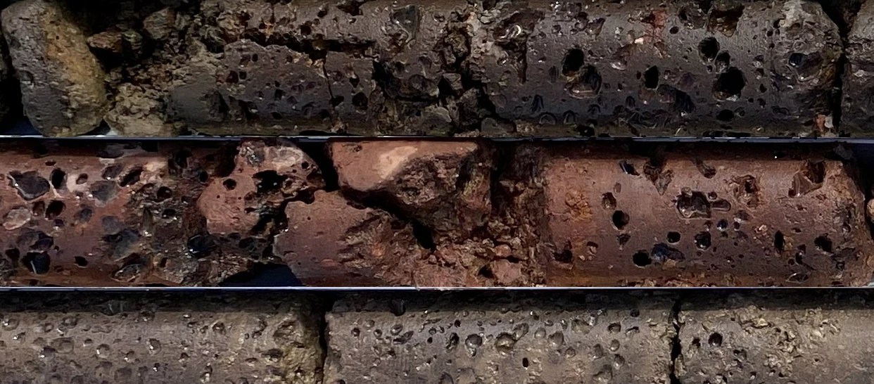 Recovered core samples from a geotechnical site investigation